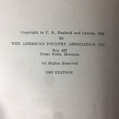 Standard of Perfection for Domesticated Land and Water Fowl - American Poultry - 1962