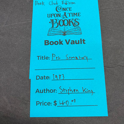 Pet Sematary - Stephen King - Book Club Edition - 1983