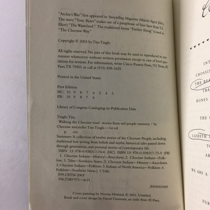 Walking the Choctaw Road - Tim Tingle - Inscribed - 2003
