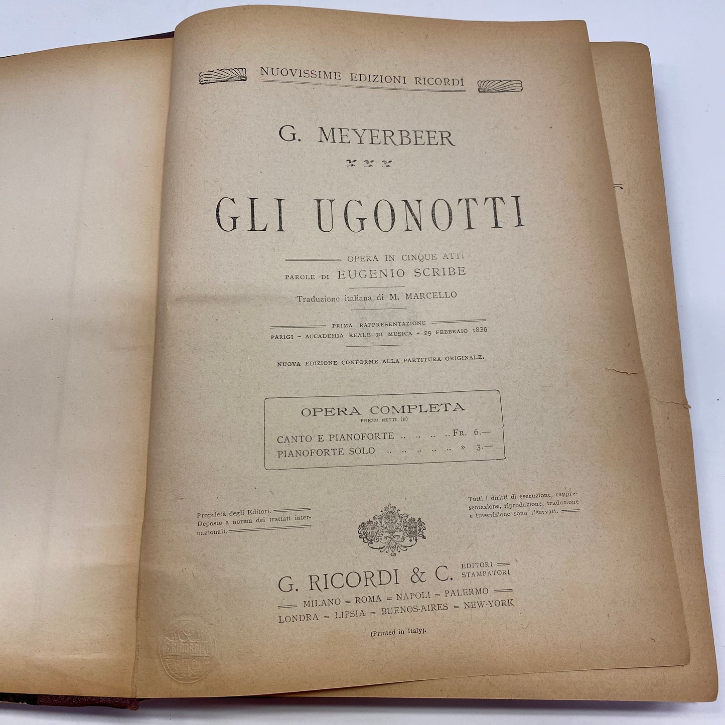 Gli Ugonotti - Giacomo Meyerbeer - 1836