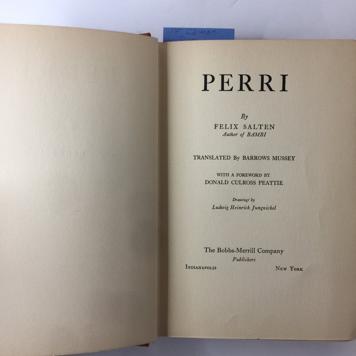 Perri - Felix Salten - 1st Edition - 1938