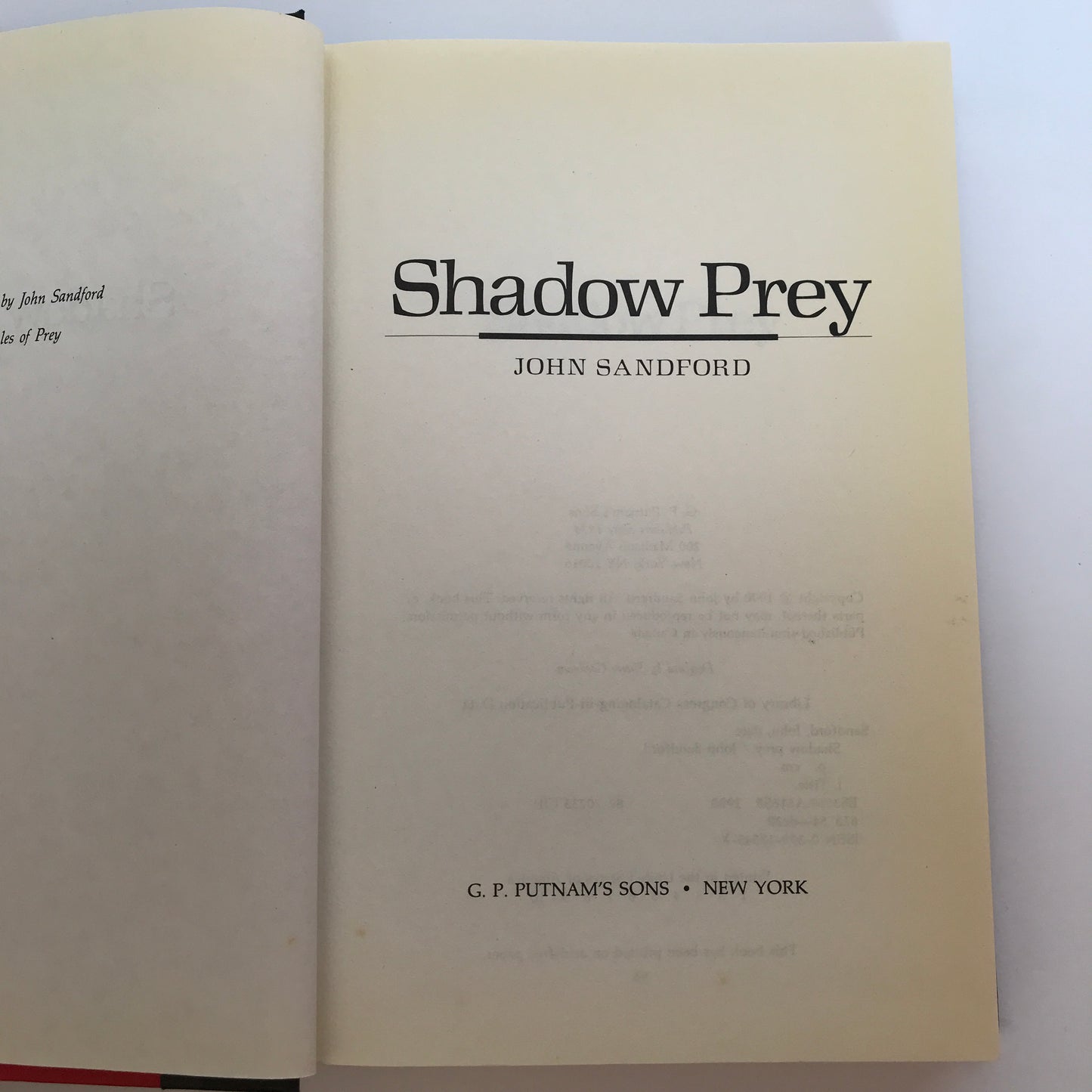 Shadow Prey - John Sanford - 1st Edition - 1990