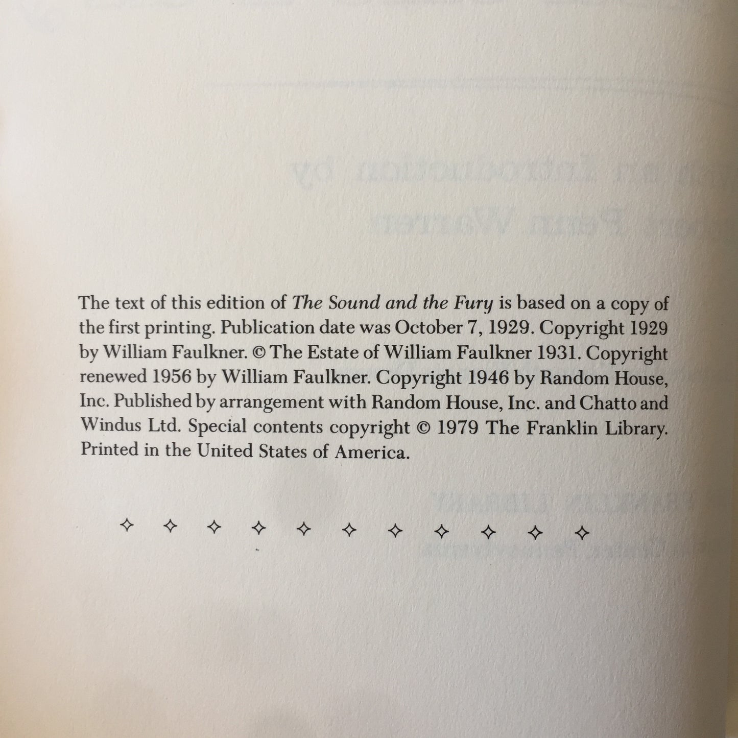 The Sound and The Fury - William Faulkner - 1979