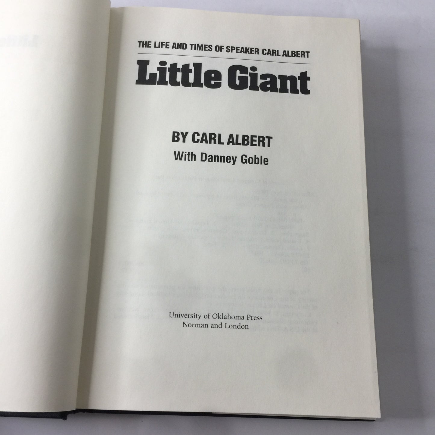 Little Giant - Carl Albert and Danney Goble - 2 Signatures - 1990