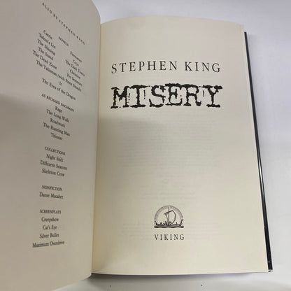 Misery - Stephen King - 1st Edition - 1987