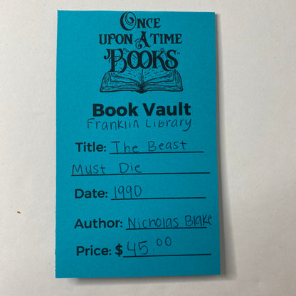 The Beast Must Die - Nicholas Blake - Franklin Library - 1990