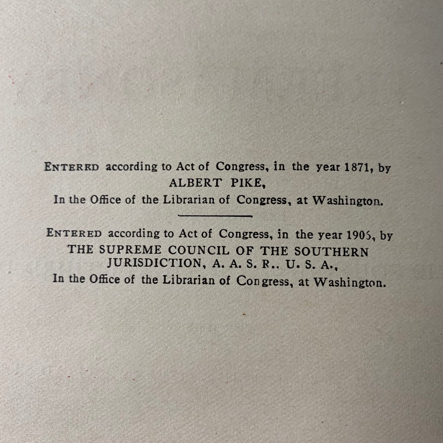 Morals and Dogma - Freemasonry - Early Print - 1905