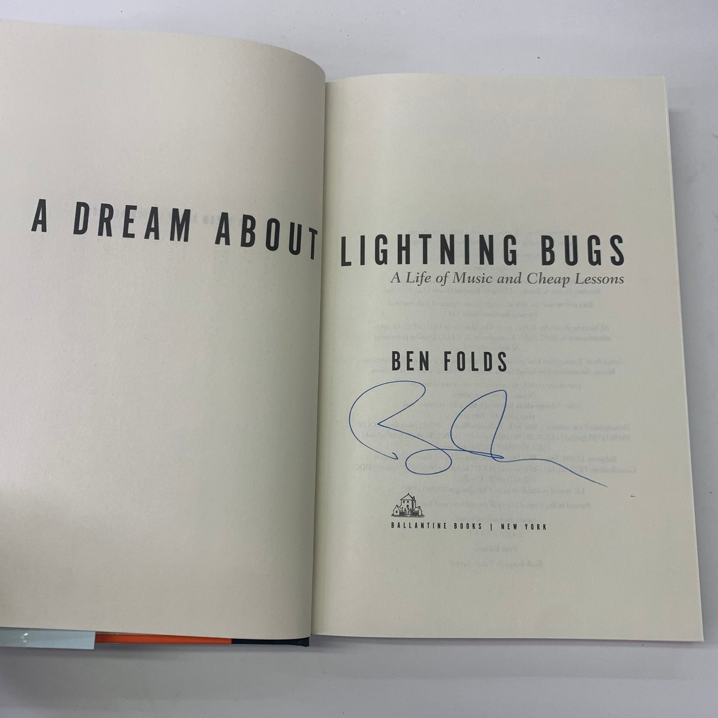 A Dream About Lightning Bugs - Ben Folds - 1st Edition - Signed - 2019