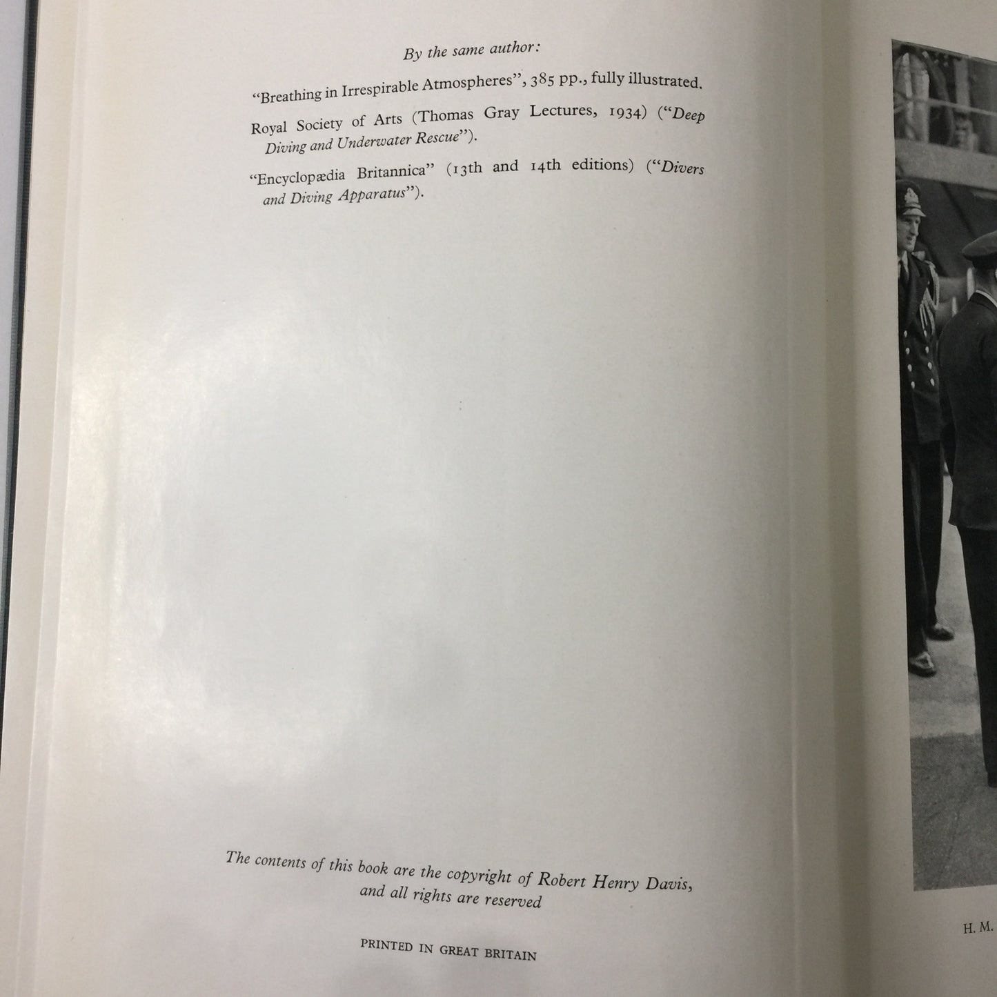 Deep Diving and Submarine Operations - Robert H. Davis - 1955