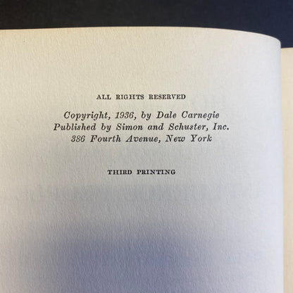 How to Win Friends and Influence People - Dale Carnegie - 3rd Printing - 1936