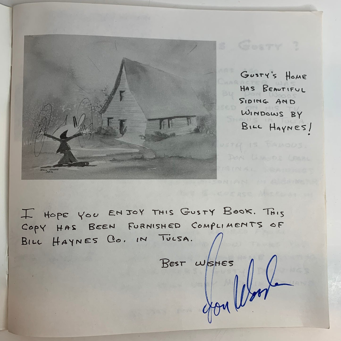 The Gusty Book - Don Woods - Signed - 1993