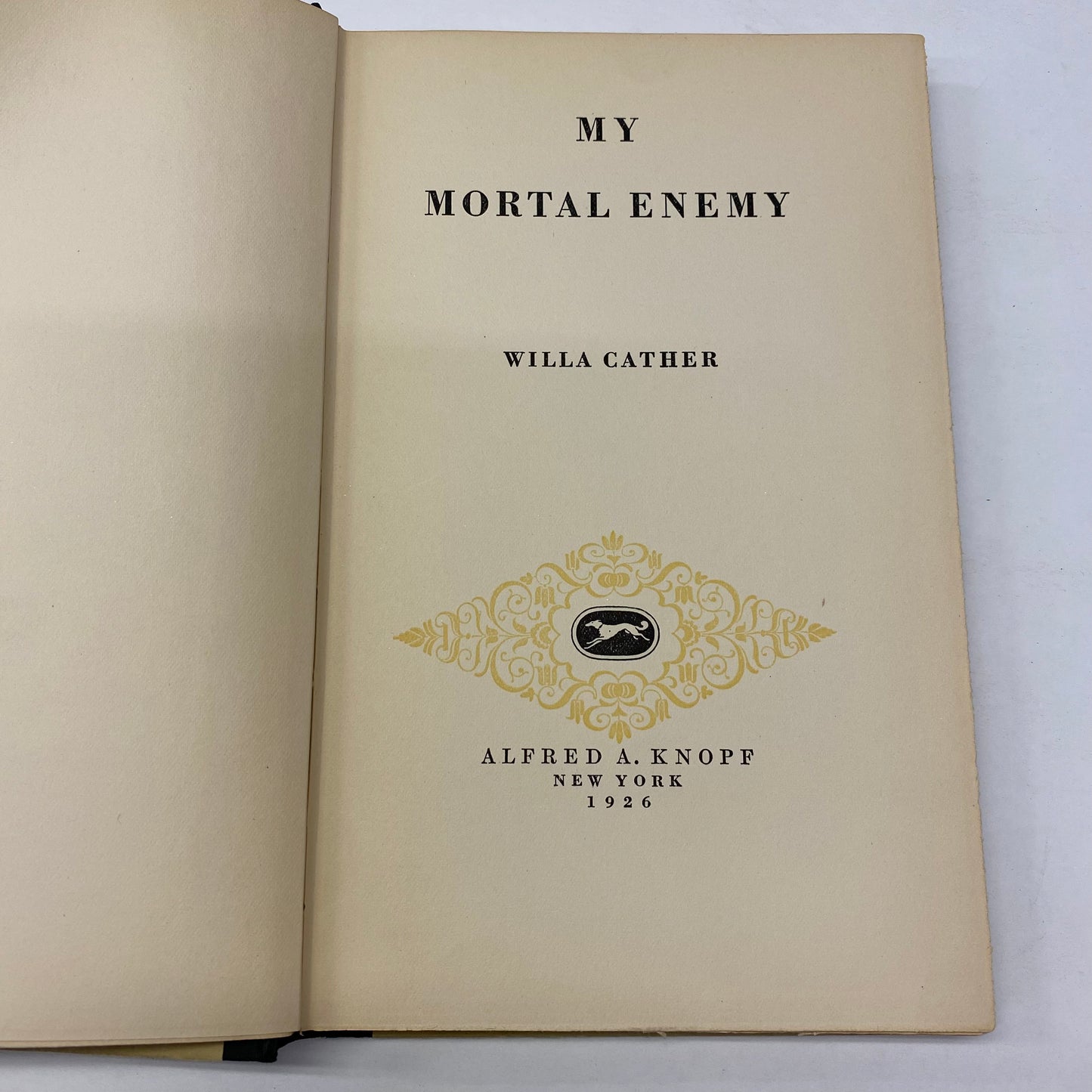 My Mortal Enemy - Willa Cather - 1st Edition - 1926