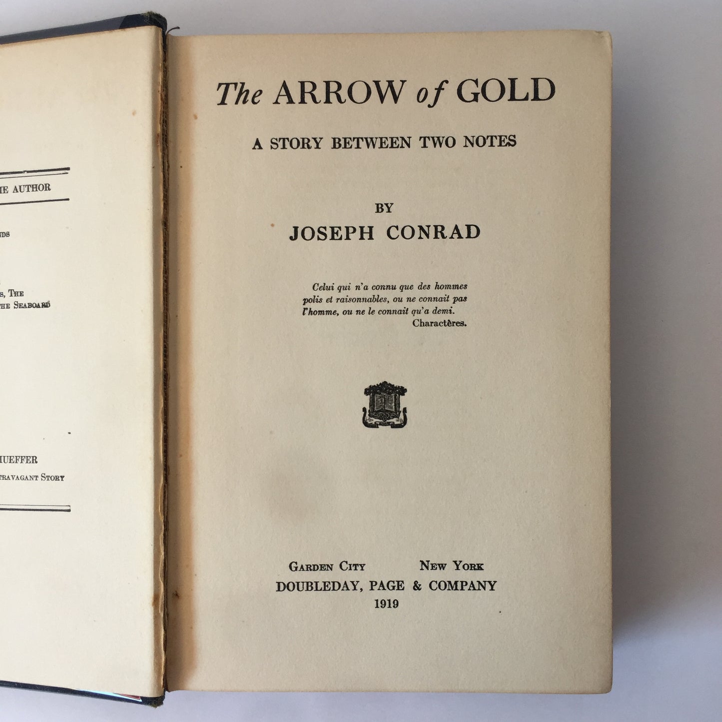 The Arrow of Gold - Joseph Conrad - 1st Edition - 1919