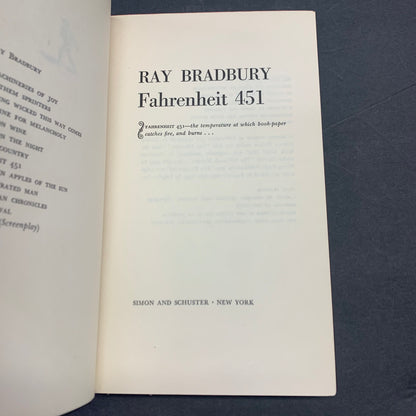 Fahrenheit 451 - Ray Bradbury - 2nd Edition - 1st Printing - 1967