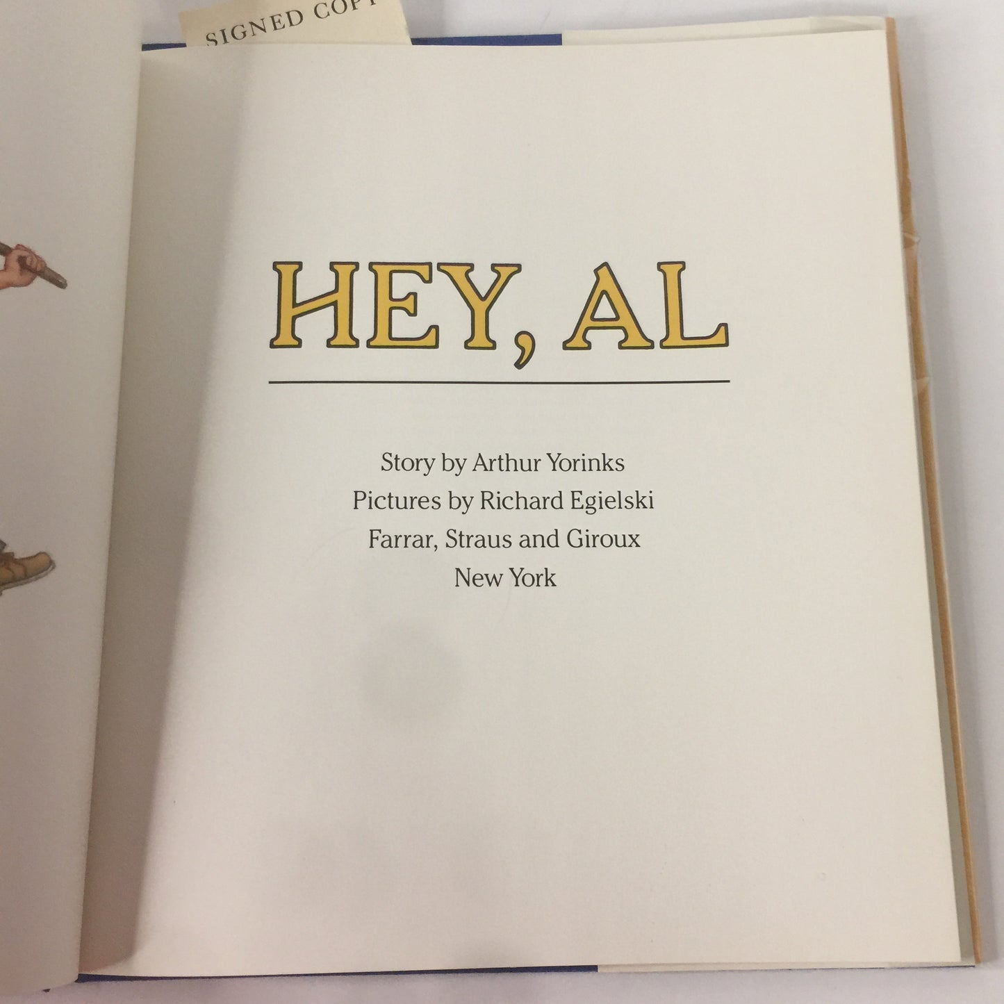 Hey, Al - Arthur Yorinks - Signed by Author and Illustrator - 4th Printing - 1988