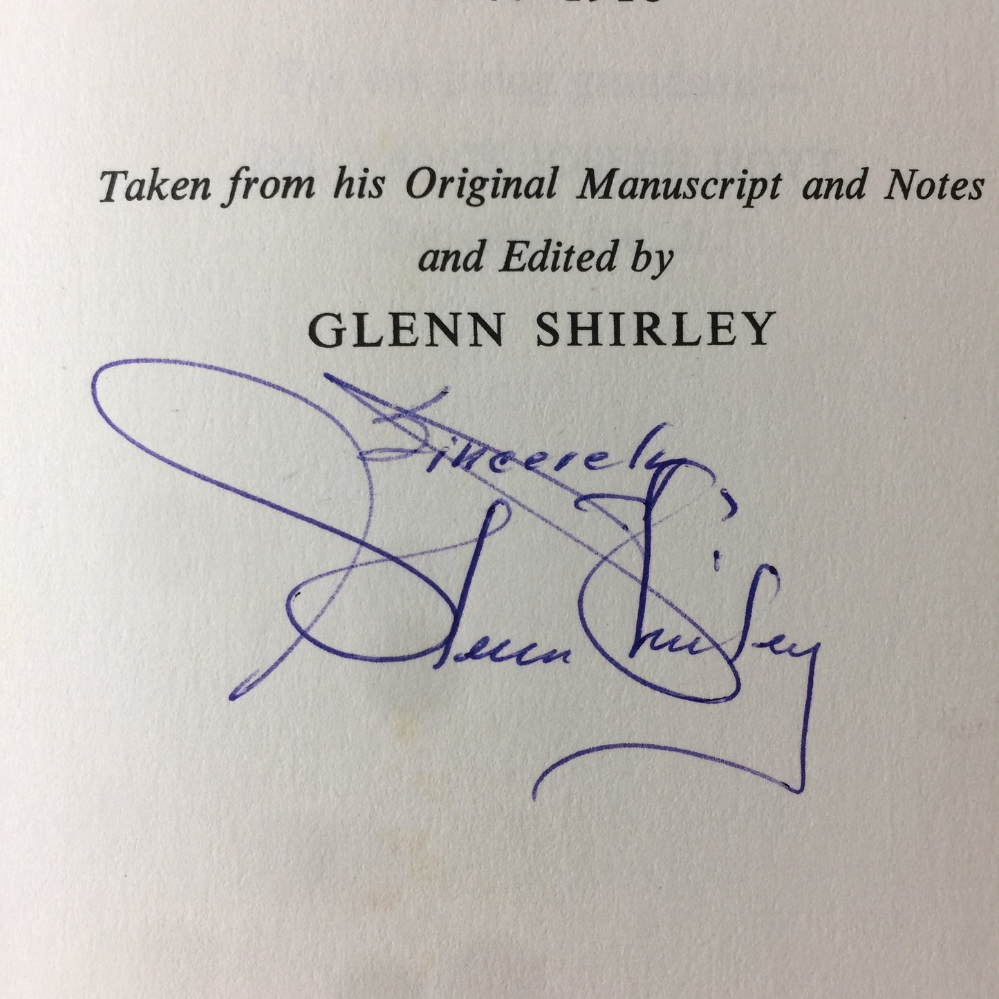 Buckskin Joe - Glenn Shirley - Signed