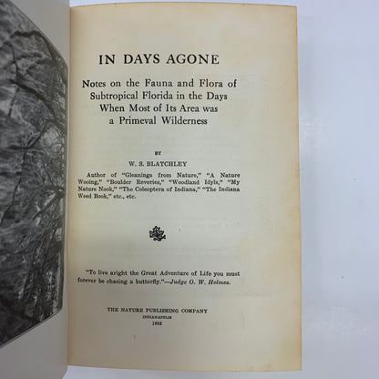 In Days Agone - W. S. Blatchley - 1932