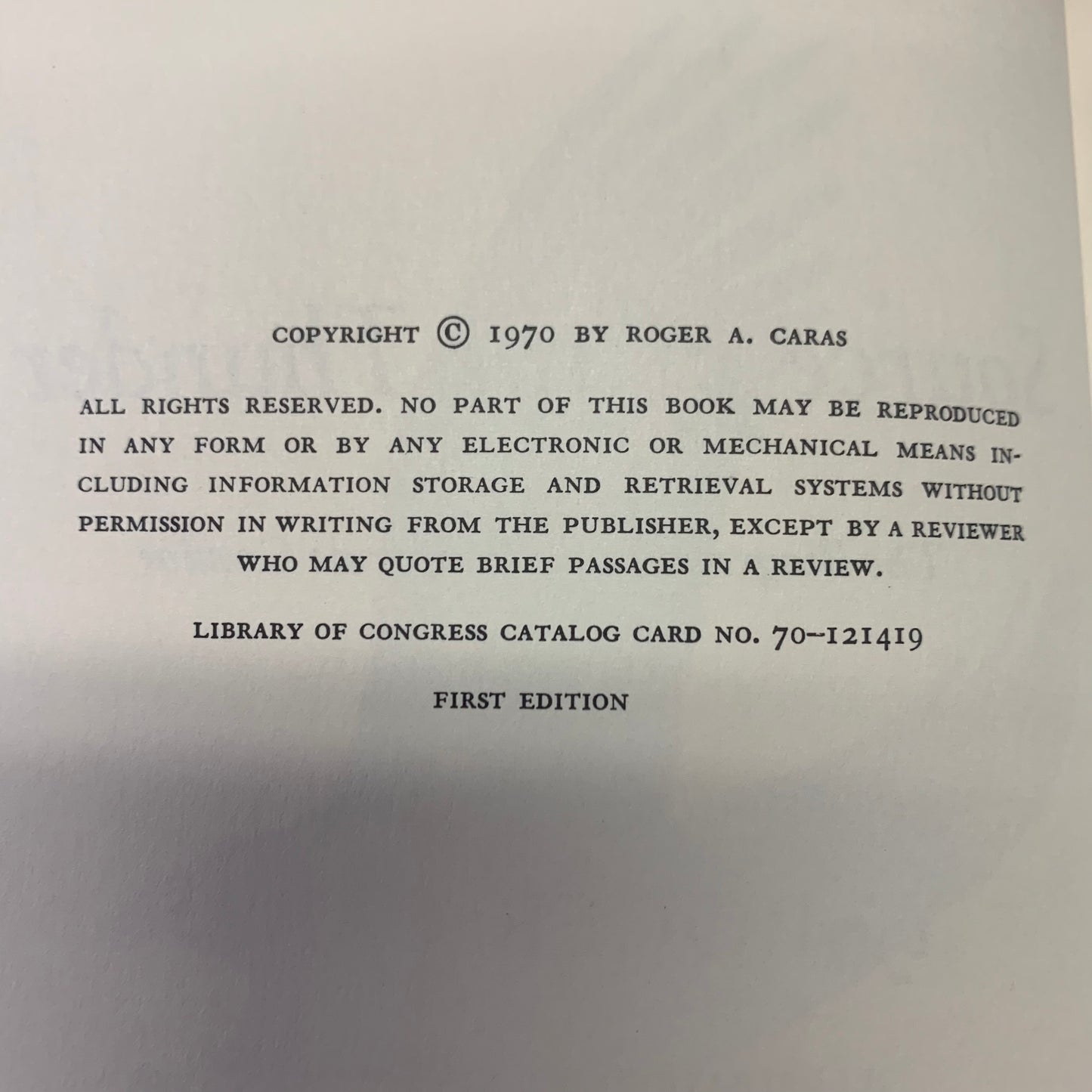 Source of the Thunder - Roger Caras - 1st Edition - 1970