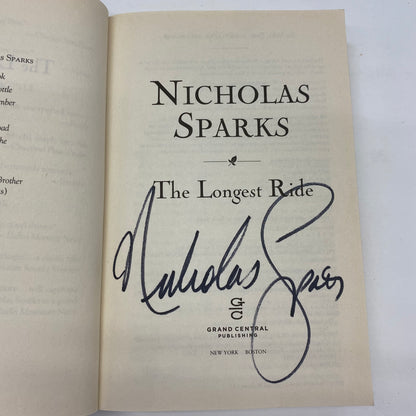 The Longest Ride - Nicholas Sparks - Signed - 2014