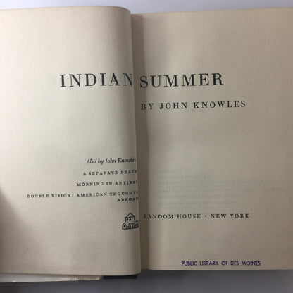 Indian Summer - John Knowles - 1966