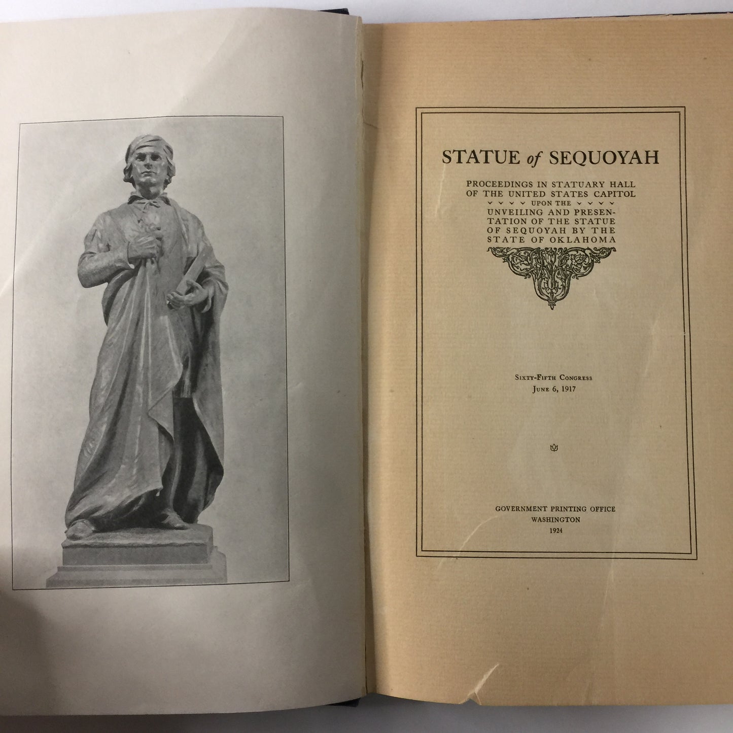 Statue of Sequoyah - Oklahoma - 1924