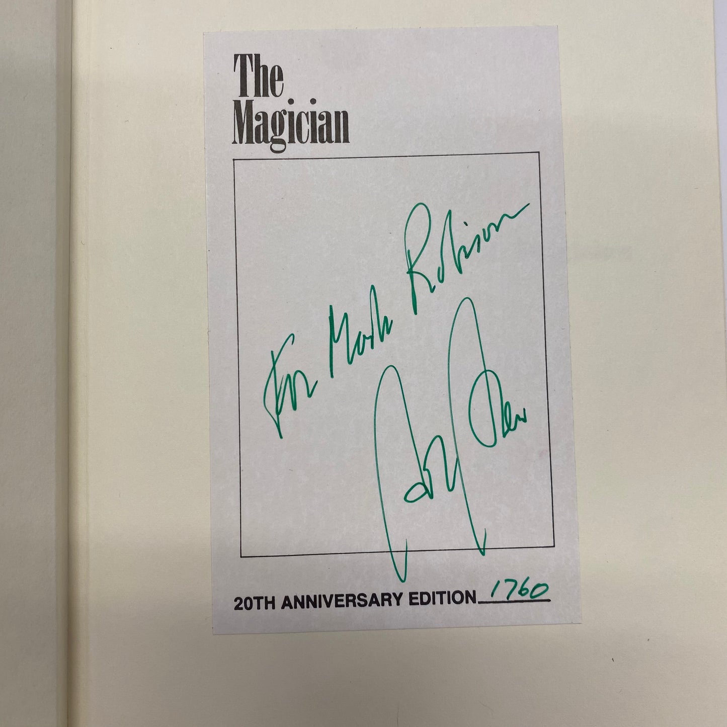 The Magician - Sol Stein - Signed - 1991