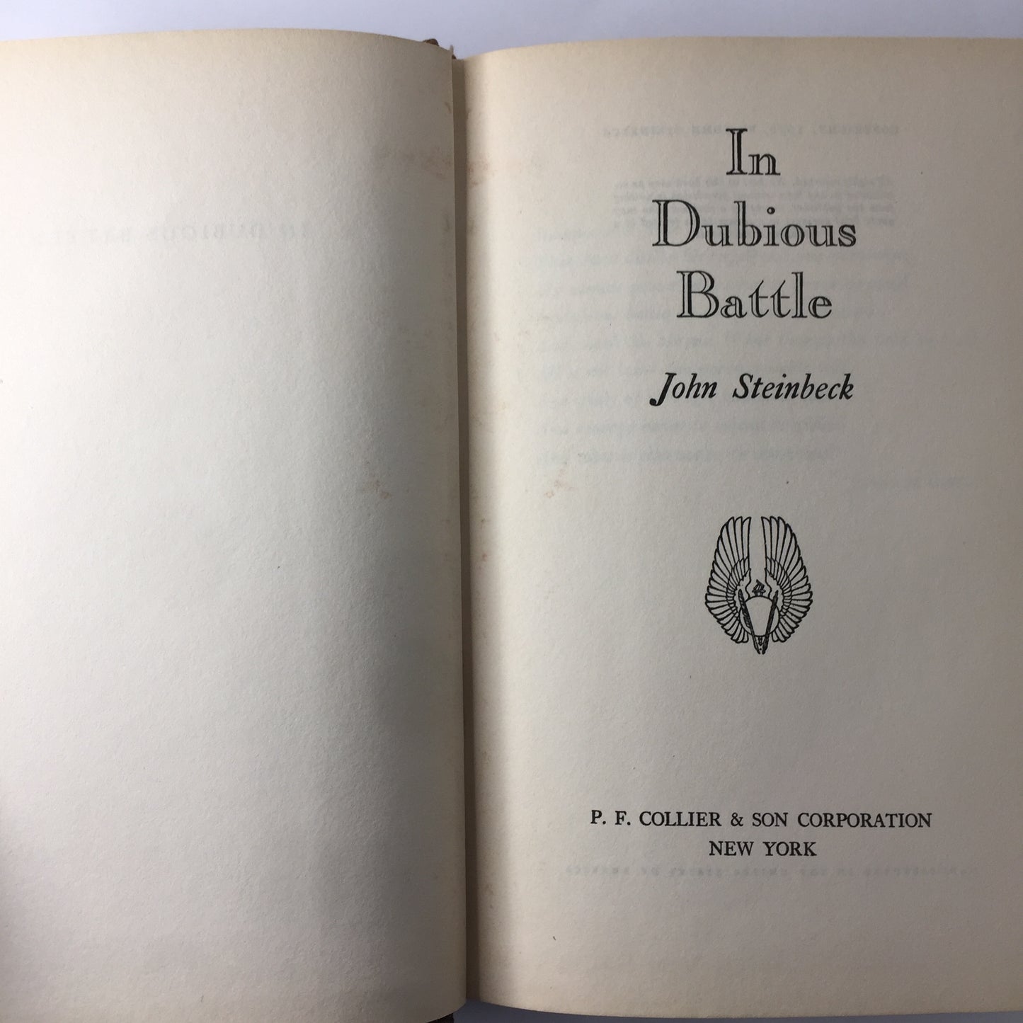 In Dubious Battle - John Steinbeck - Collier - 1936