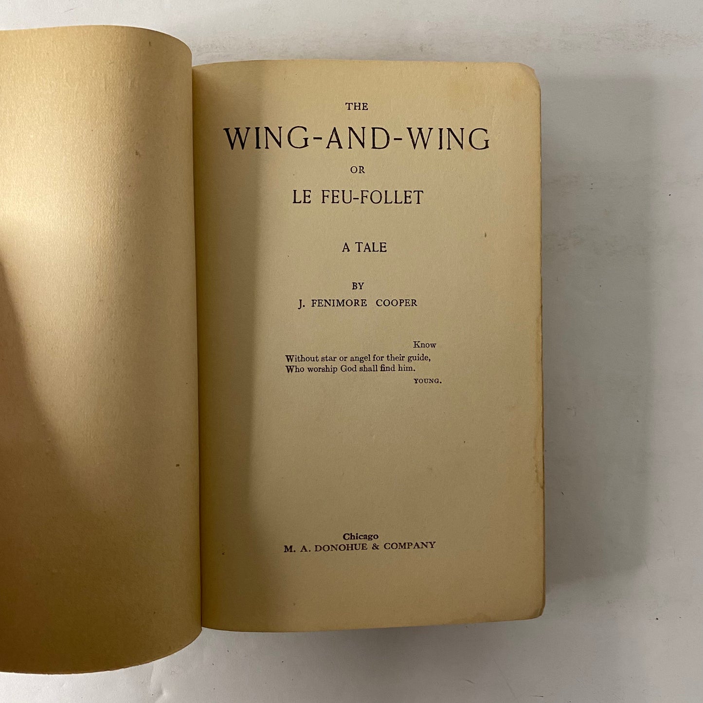 Wing and Wing - J. Fenimore Cooper - Date Unknown