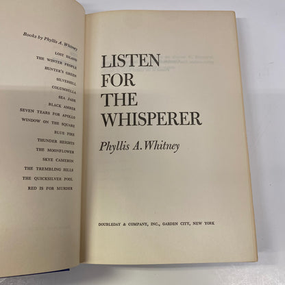 Listen for the Whisperer - Phyllis A. Whitney - Book Club Edition - 1972