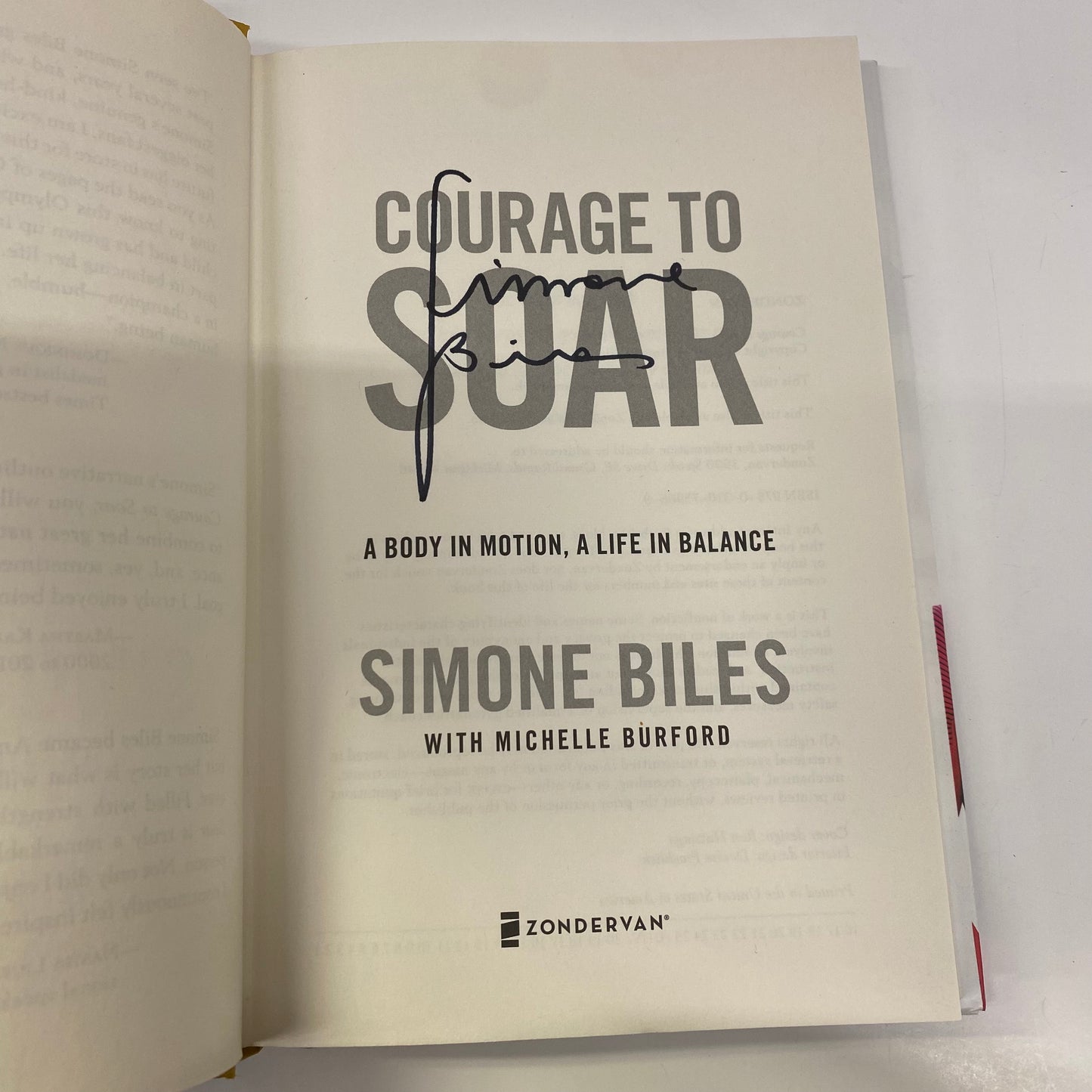 Courage to Soar - Simone Biles - Signed - 2016