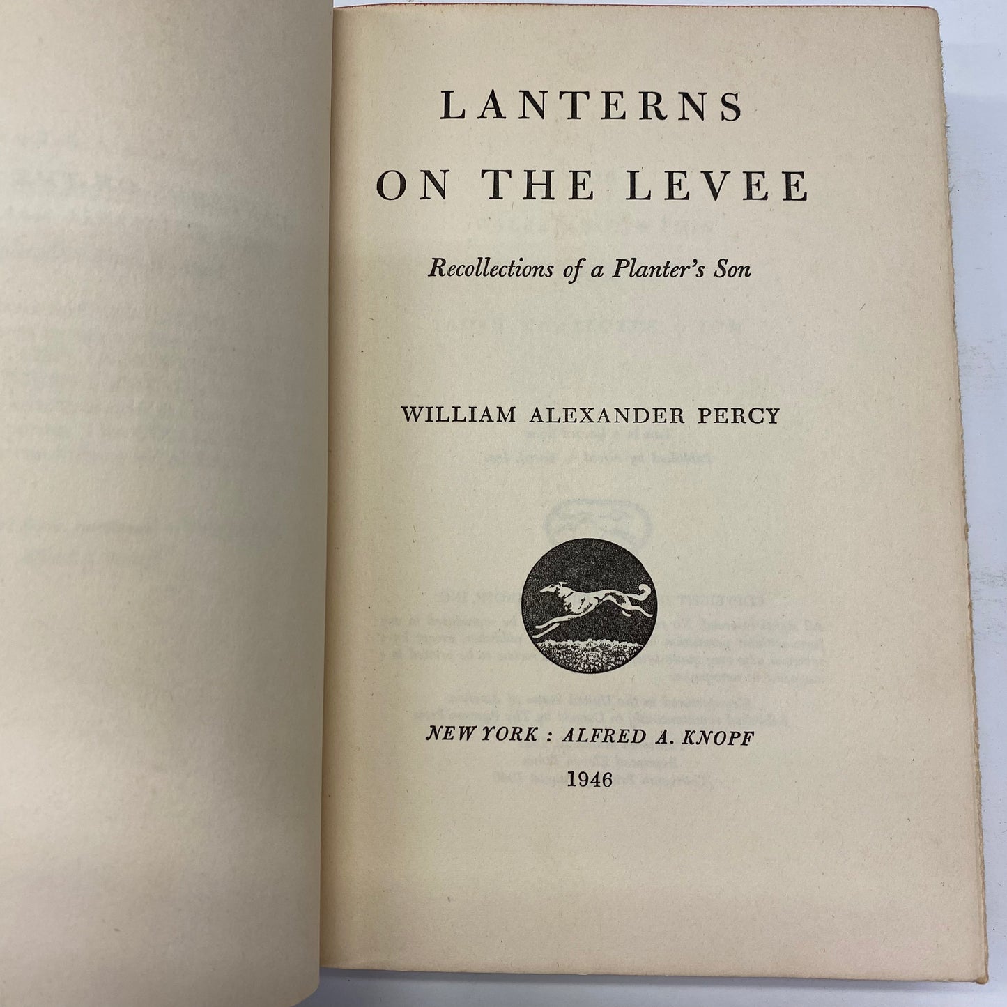 Lanterns on the Levee - William Alexander Percy - 13th Print - 1946