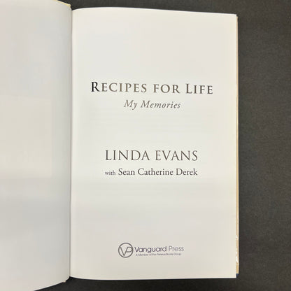 Recipes for Life - Linda Evans - Signed - 1st Edition - 2011