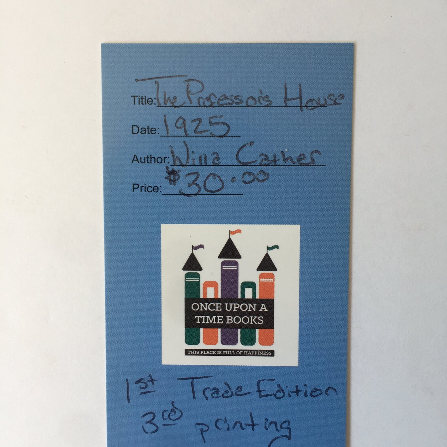 The Professor’s House - Willa Cather - 1st Trade Edition - 3rd Printing - 1925