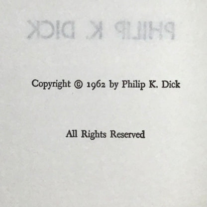 The Man in the High Castle - Philip K. Dick - Book Club Edition - 1962