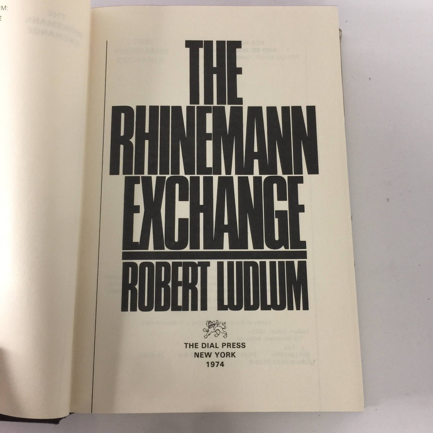 The Rhinemann Exchange - Robert Ludlum - 1st Edition - 1971