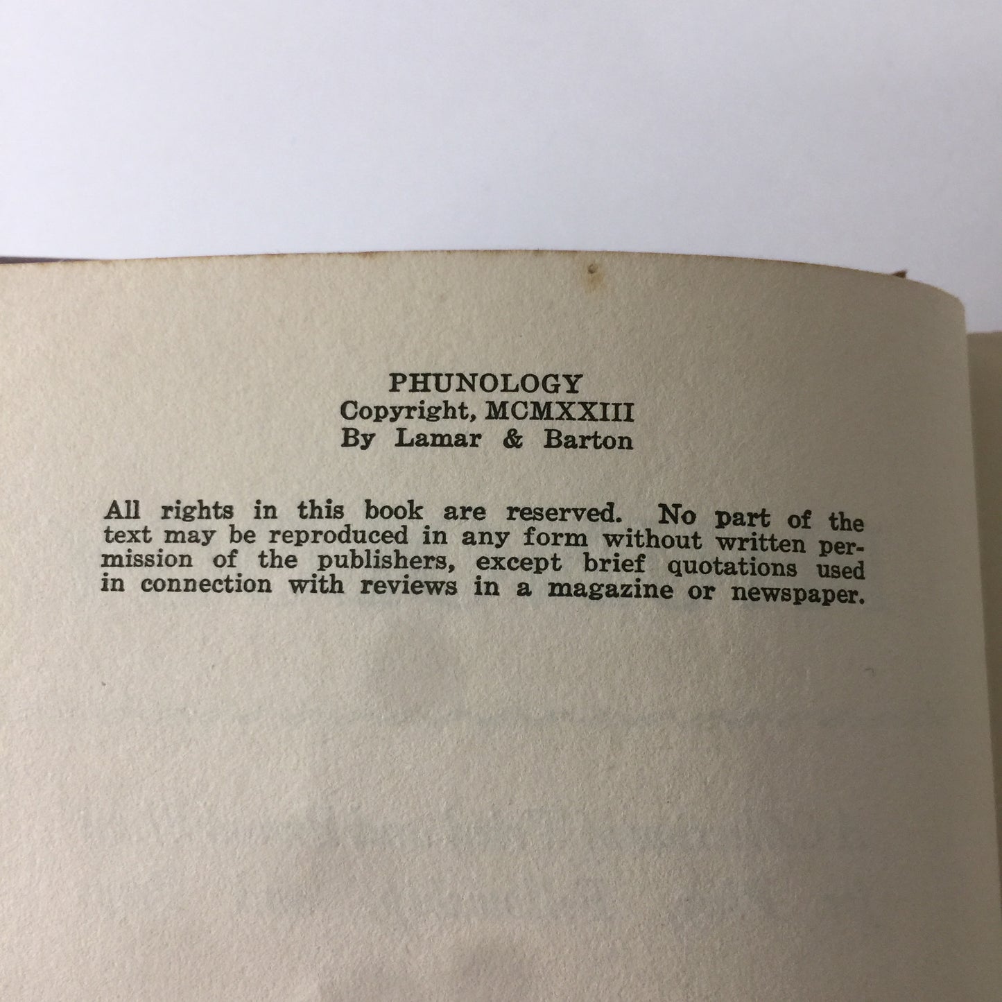 Phunology - E. O. Harbin - 1st Edition - 1923