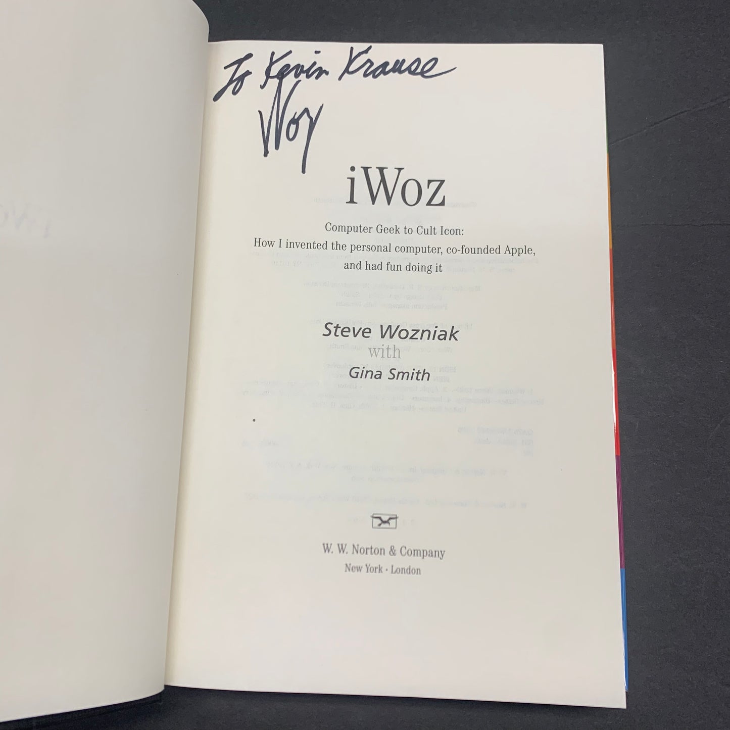 iWoz - Steve Wozniak - 2nd Print - Signed - 2006