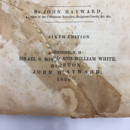 The New England Gazetteer - John Hayward - 6th Edition - 1839