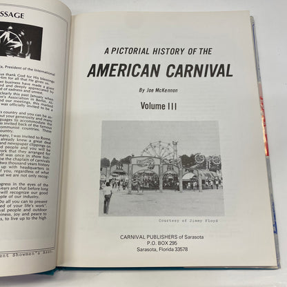 A Pictorial of the American Carnival - Joe McKennon - Signed - First Edition - Volume 3 - 1981