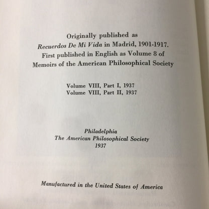 Recollections of My Life - Ramón y Cajal - #345/1000 - 1988