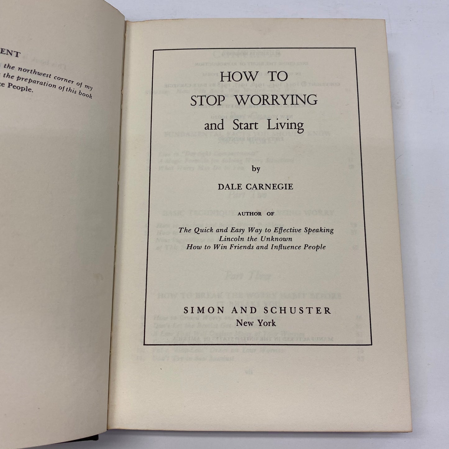 How To Stop Worrying and Start Living - Dale Carnegie - 59th Printing - 1948