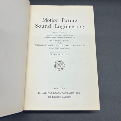 Motion Picture Sound Engineering - Various - 1938