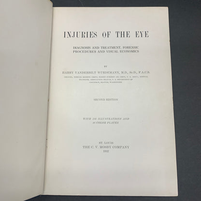 Injuries of the Eye - Harry Vanderbilt Würdemann, M. D. - 2nd Edition - 1932