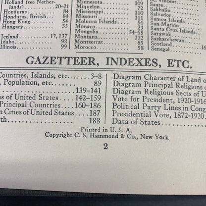 Atlas of the World and Gazetteer - Funk & Wagnalls - 1924