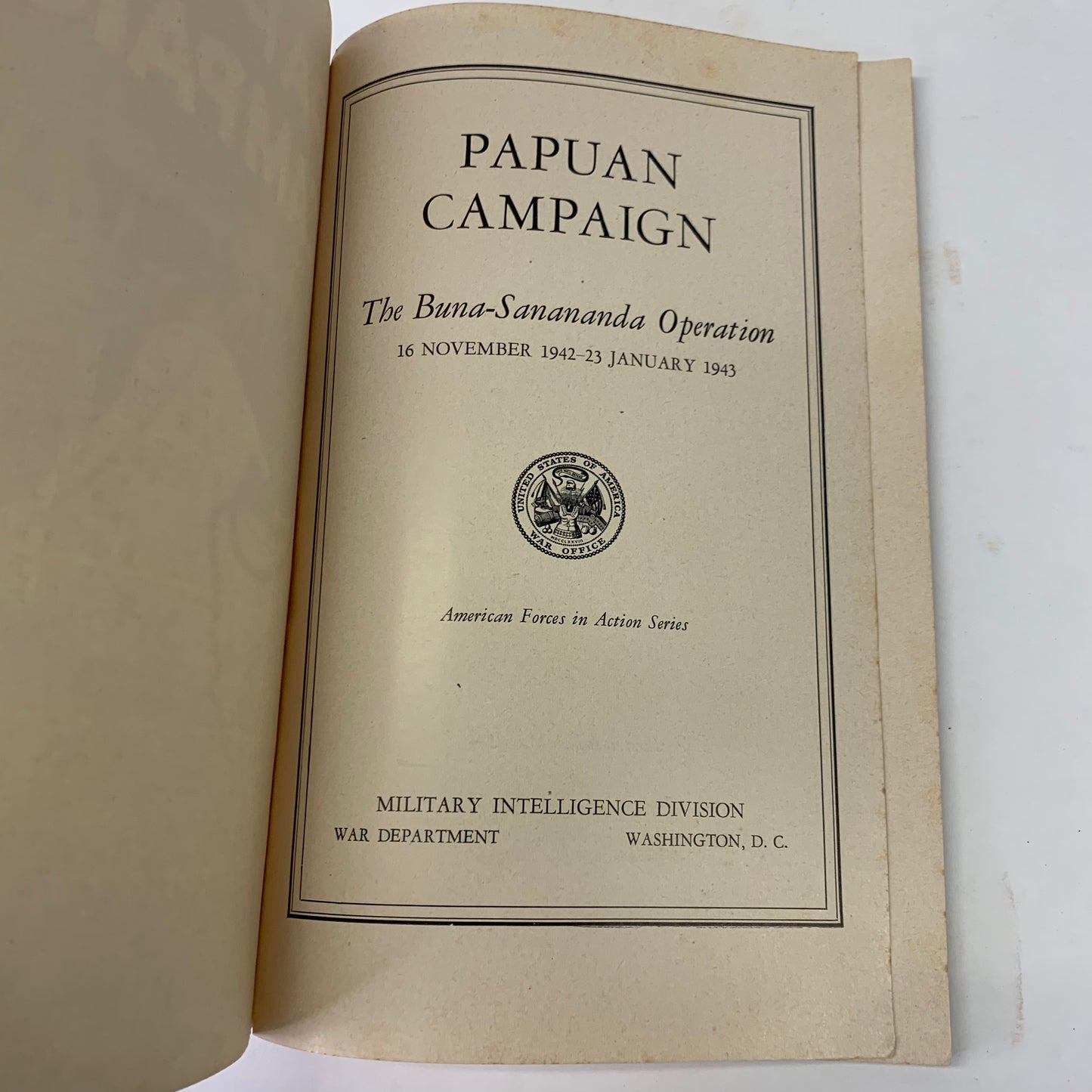 Papuan Campaign - Military Intelligence Division - 1944