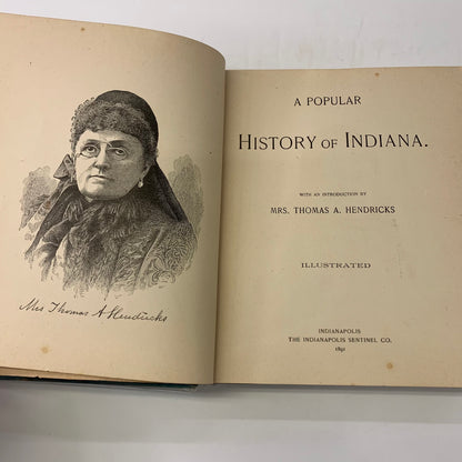 Popular History of Indiana - Mrs. Thomas A. Hendricks - Illustrated - 1891