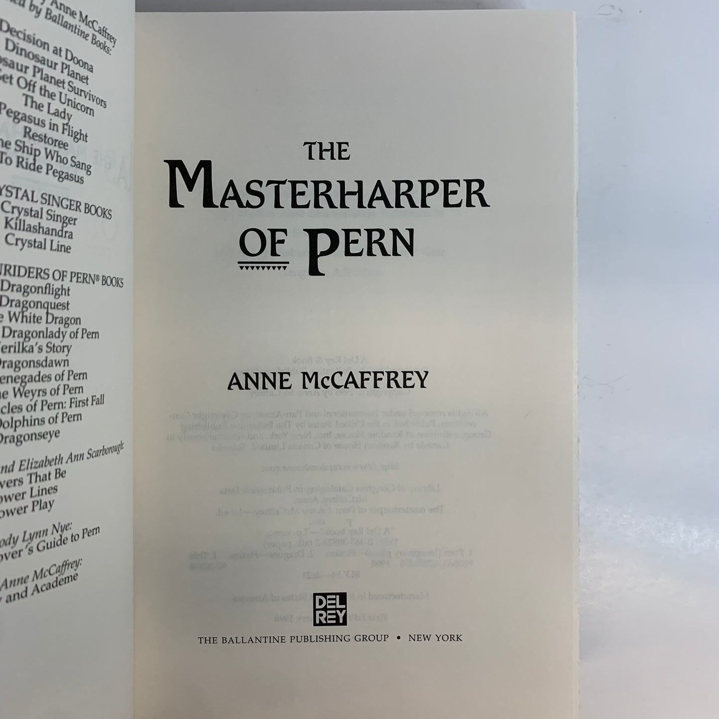The Masterharper of Pern - Anne McCaffrey - 1st Edition - 1998
