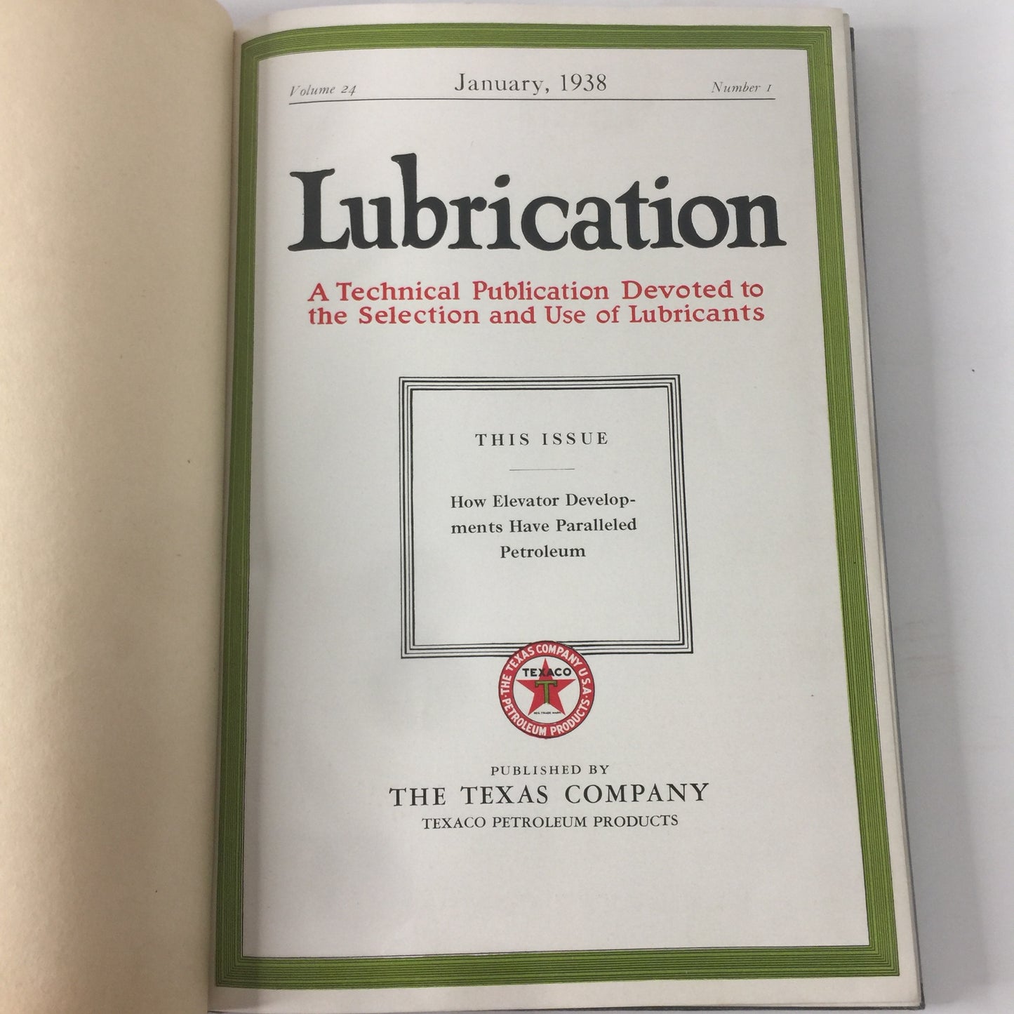 Lubrication - The Texas Company - Texaco - 1938