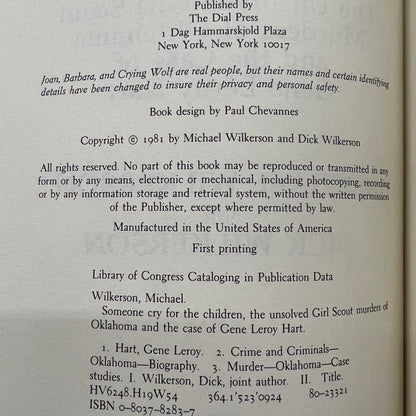 Someone Cry For The Children - Michael and Dick Wilkerson - 1st Edition - 1811