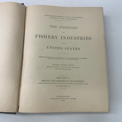 The Fisheries and Fishery Industries of the United States - George Brown Goode - 2 Vols. and Book of Plates - 1887